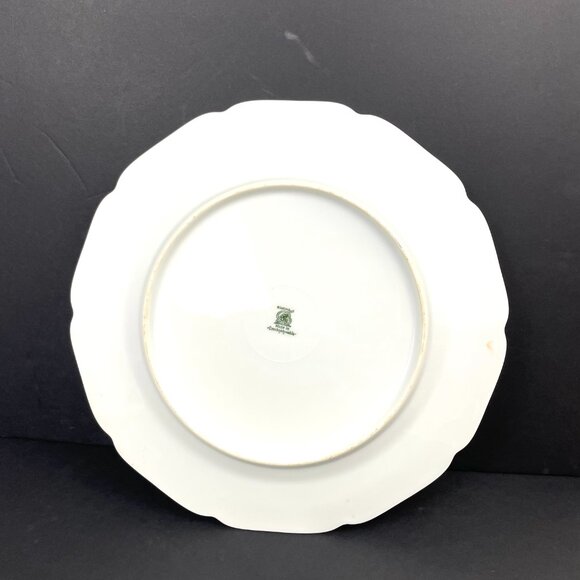 Set 3 Bohemia Czechoslovakia Bone China Dinner Green & Gold Floral Plates 10.5” - Picture 9 of 10